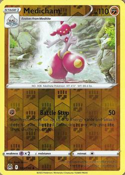 2022 Pokemon Sword & Shield Lost Origin - Reverse Holo #100/196 Medicham Front