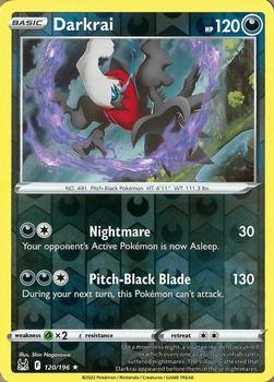 2022 Pokemon Sword & Shield Lost Origin - Reverse Holo #120/196 Darkrai Front