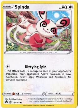 2022 Pokemon Sword & Shield Silver Tempest #141/195 Spinda Front