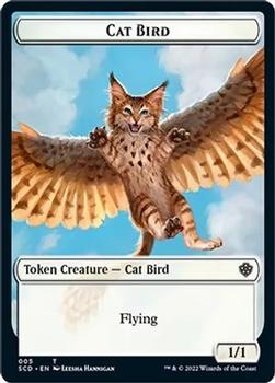 2022 Magic The Gathering Starter Commander Decks - Double Sided Tokens #005/011 Cat Bird / Thopter Front