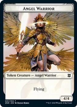 2020 Magic the Gathering Zendikar Rising - Double-Sided Tokens Foil #001/010 Angel Warrior / Construct Front