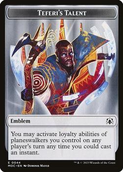 2023 Magic: The Gathering March of the Machine - Commander Deck Tokens #0044 Emblem - Teferi's Talent Front