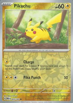 2023 Pokémon Scarlet & Violet 151 - Reverse Holos #025/165 Pikachu Front