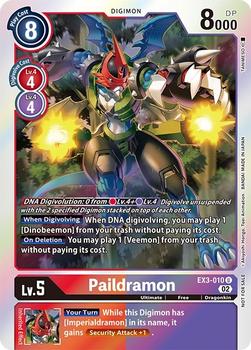 2022 Digimon Draconic Roar - Foil Box Topper Pack #EX3-010 Paildramon Front