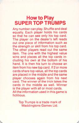 1982-92 Waddingtons Super Top Trumps Fantasy #NNO Title Card Back