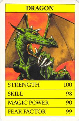 1982-92 Waddingtons Super Top Trumps Fantasy #NNO Dragon Front