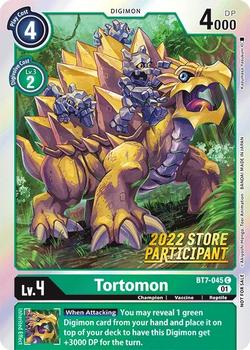 2022 Digimon Store Championship Participant Pack #BT7-045 Tortomon Front