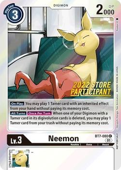 2022 Digimon Store Championship Participant Pack #BT7-080 Neemon Front