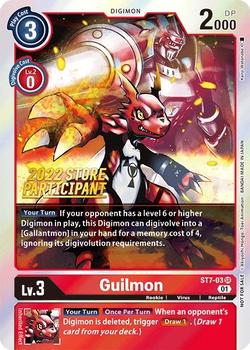 2022 Digimon Store Championship Participant Pack #ST7-03 Guilmon Front