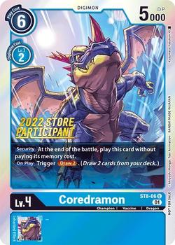 2022 Digimon Store Championship Participant Pack #ST8-06 Coredramon Front