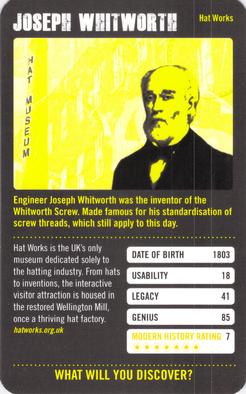 2011 Top Trumps Modern History Greats #NNO Joseph Whitworth Front