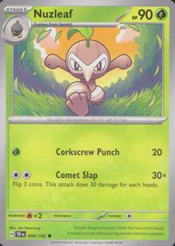 2024 Pokemon Scarlet & Violet Temporal Forces #004/162 Nuzleaf Front