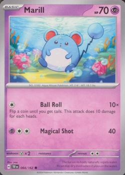 2024 Pokemon Scarlet & Violet Temporal Forces #064/162 Marill Front