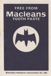 1966 Macleans Tooth Paste Batman #3 The Mad Hatter Back