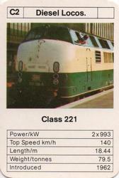 1979 Ace Maxi-Mini Trumps German Locomotives #C2 Class 221 Front