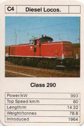 1979 Ace Maxi-Mini Trumps German Locomotives #C4 Class 290 Front