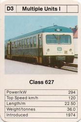 1979 Ace Maxi-Mini Trumps German Locomotives #D3 Class 627 Front
