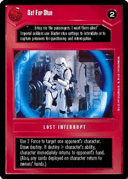 1995 Decipher Star Wars CCG Premiere Limited #NNO Set For Stun Front