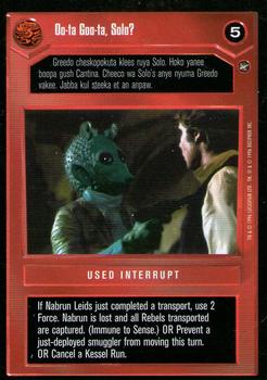1996 Decipher Star Wars CCG: A New Hope Limited #NNO Oo-ta Goo-ta, Solo? Front