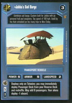 1998 Decipher Star Wars CCG Jabba's Palace Limited #NNO Jabba's Sail Barge Front