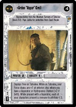 1998 Decipher Star Wars CCG Jabba's Palace Limited #NNO Ardon 'Vapor' Crell Front