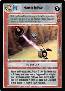 2001 Decipher Star Wars CCG Tatooine Limited #NNO Anakin's Podracer Front