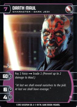 2002 Wizards of the Coast Hasbro Unleashed Star Wars Promos #2 Darth Maul Front