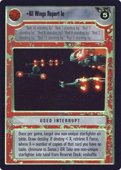 2000 Decipher Star Wars CCG Reflections A Collector’s Bounty #NNO All Wings Report In Front