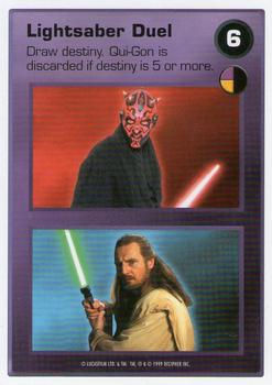 1999 Decipher Star Wars CCG Episode 1 #NNO Lightsaber Duel  [Maul/Qui-Gon] Front