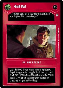 1996 Decipher Star Wars CCG Hoth Expansion #NNO Death Mark Front