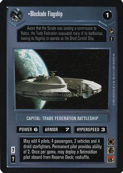 2001 Decipher Star Wars CCG Theed Palace #NNO Blockade Flagship Front