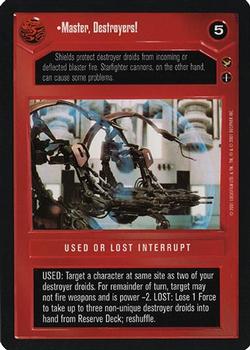 2001 Decipher Star Wars CCG Theed Palace #NNO Master, Destroyers! Front