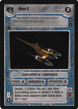 2001 Decipher Star Wars CCG Theed Palace #NNO Bravo 3 Front