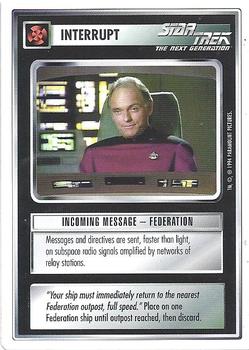 1994 Decipher Star Trek Premiere Edition White Border #NNO Incoming Message - Federation Front