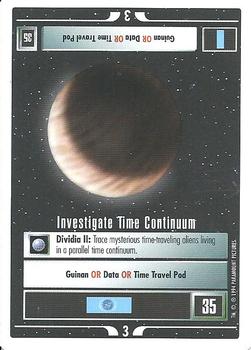 1994 Decipher Star Trek Premiere Edition White Border #NNO Investigate Time Continuum Front