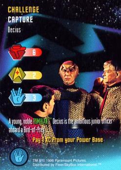 1996 Fleer/SkyBox Star Trek The Card Game #NNO Decius - Challenge - Capture Front