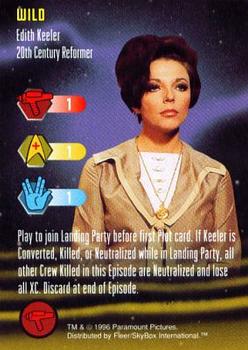 1996 Fleer/SkyBox Star Trek The Card Game #NNO Edith Keeler, 20th Century Reformer - Wild Front