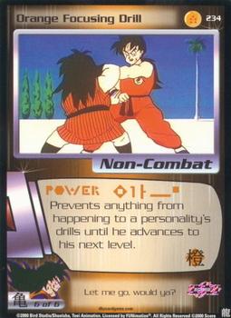 2000 Score Dragon Ball Z Saiyan Saga #234 Orange Focusing Drill Front