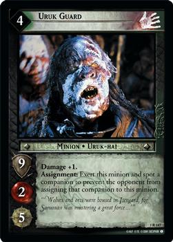 2001 Decipher Lord of the Rings CCG: Fellowship of the Ring #1R147 Uruk Guard Front