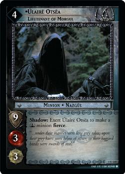 2001 Decipher Lord of the Rings CCG: Fellowship of the Ring #1U235 Ulairë Ostëa, Lieutenant of Morgul Front