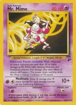 2000 Pokemon Base Set 2 #27/130 Mr. Mime Front