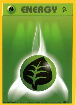 2000 Pokemon Base Set 2 #127/130 Grass Energy Front