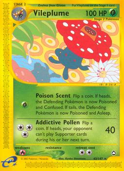 2003 Pokemon Aquapolis #43/147 Vileplume Front