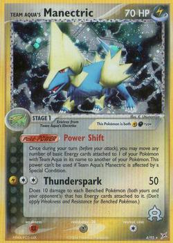 2004 Pokemon EX Team Magma vs Team Aqua #4/95 Team Aqua's Manectric Front