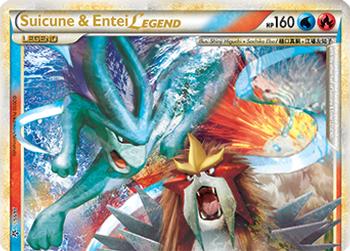 2010 Pokemon HeartGold & SoulSilver Unleashed #94/95 Suicune & Entei LEGEND Front