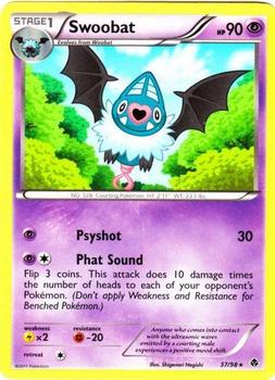 2011 Pokemon Black & White Emerging Powers #37/98 Swoobat Front