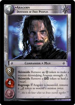 2003 Decipher Lord of the Rings Ents of Fangorn #6M2 Aragorn, Defender of Free Peoples (M) Front