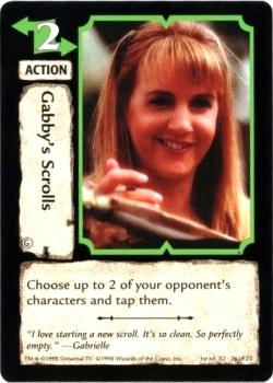 1998 Xena: Warrior Princess TCG Series II BattleCry #26 Gabby's Scrolls Front