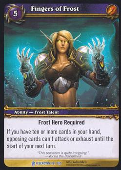 2010 Cryptozoic World of Warcraft Icecrown #42 Fingers of Frost Front