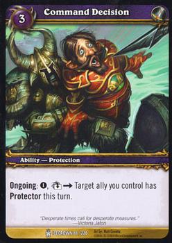 2010 Cryptozoic World of Warcraft Icecrown #81 Command Decision Front